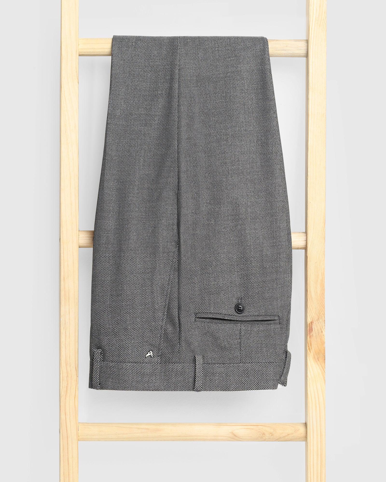 Straight B-90 Formal Grey Textured Trouser - Beck
