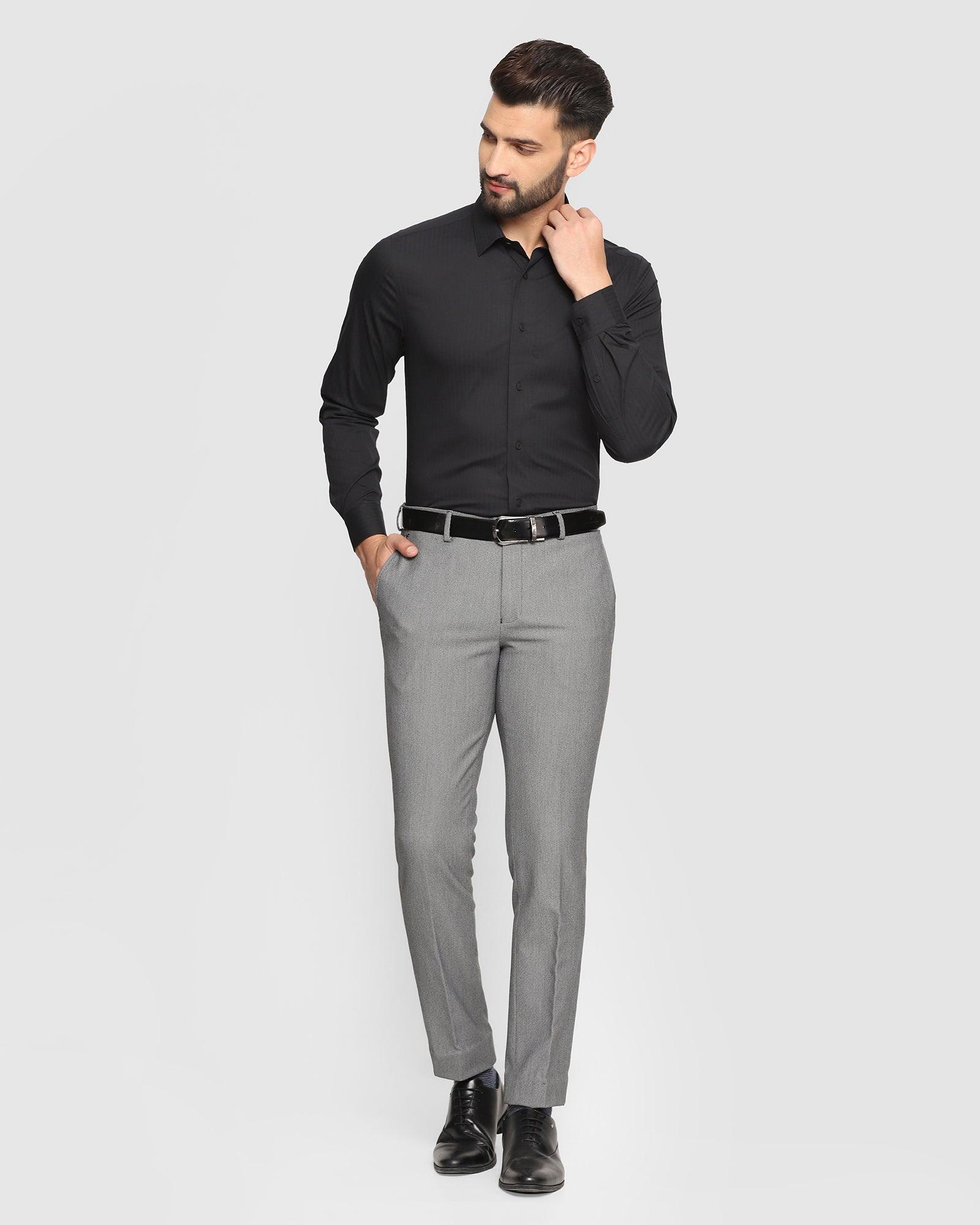 textured formal trousers in grey b 91 beck blackberrys clothing 3