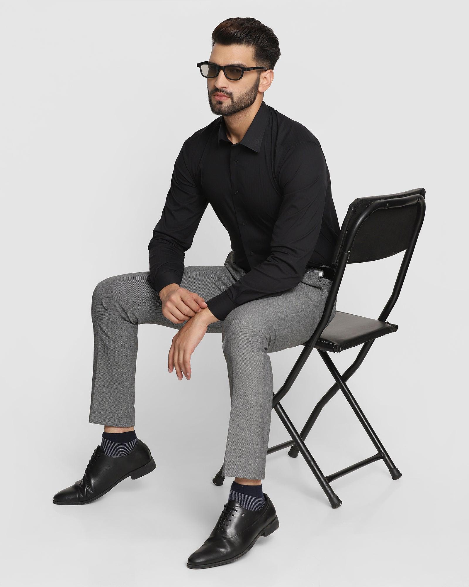 Textured Formal Trousers In Grey B91 Beck