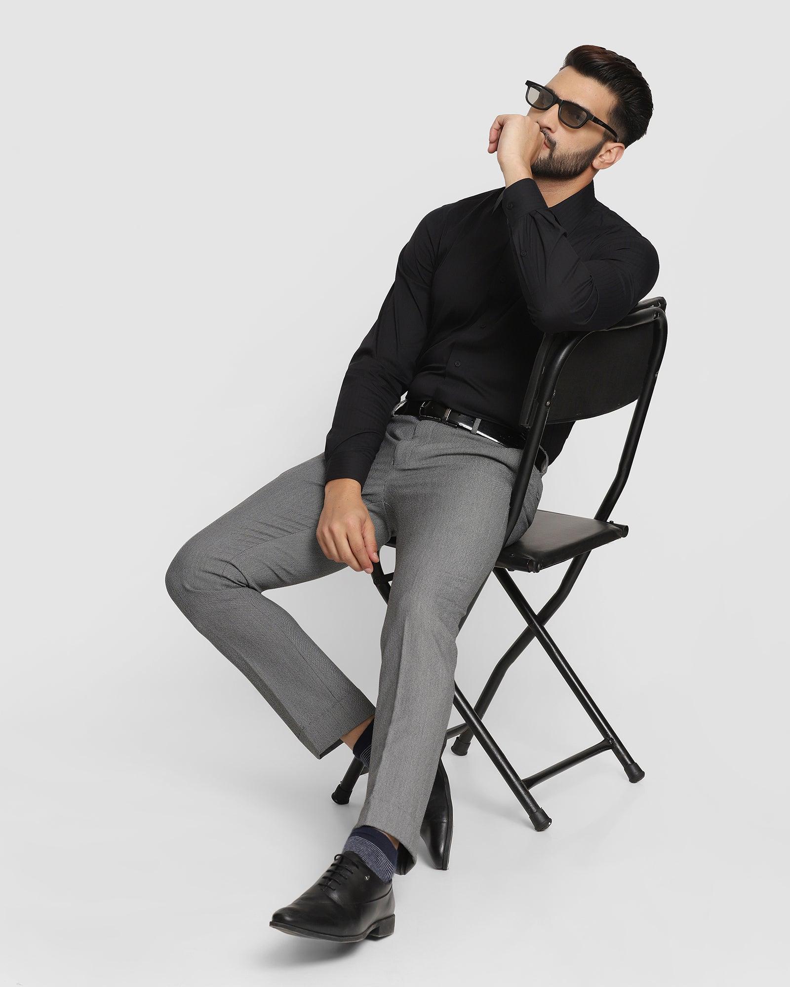 textured formal trousers in grey b 91 beck blackberrys clothing 6