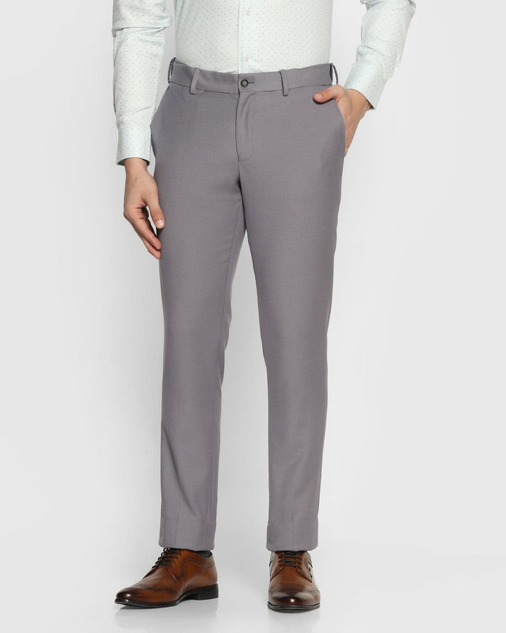 Slim Fit B-91 Formal Grey Textured Trouser - Miron