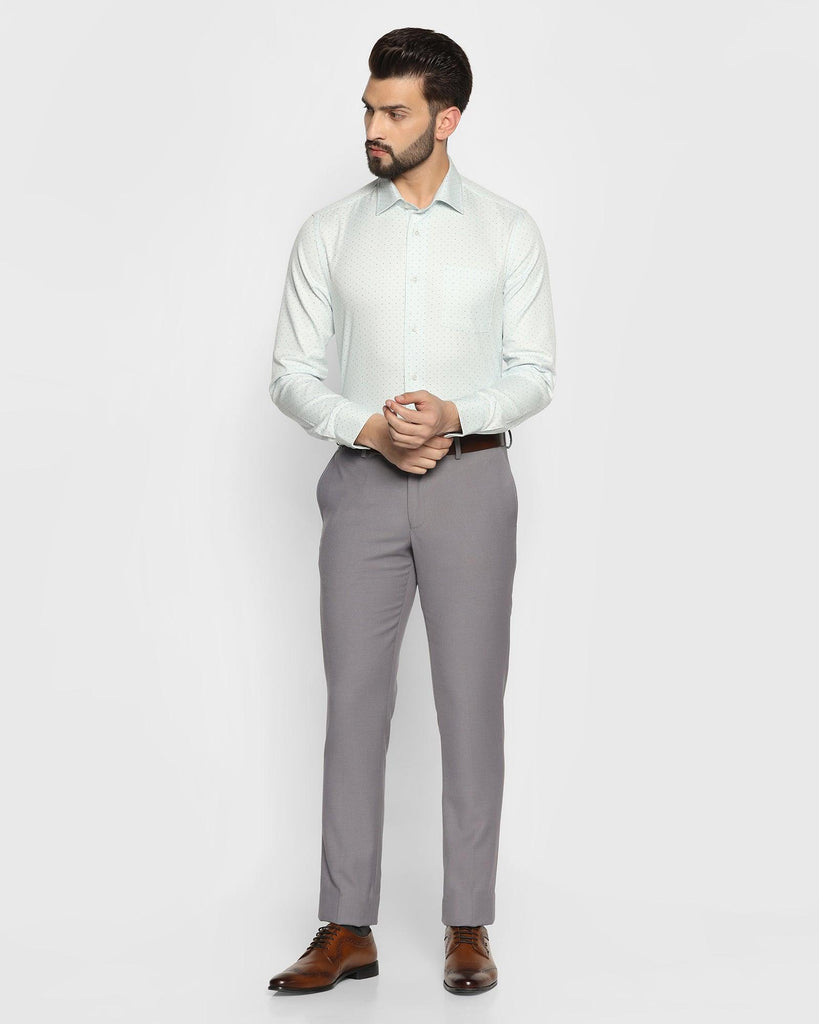 Slim Fit B-91 Formal Grey Textured Trouser - Miron