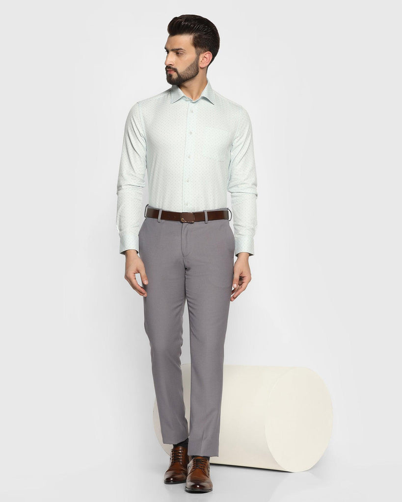 Slim Fit B-91 Formal Grey Textured Trouser - Miron