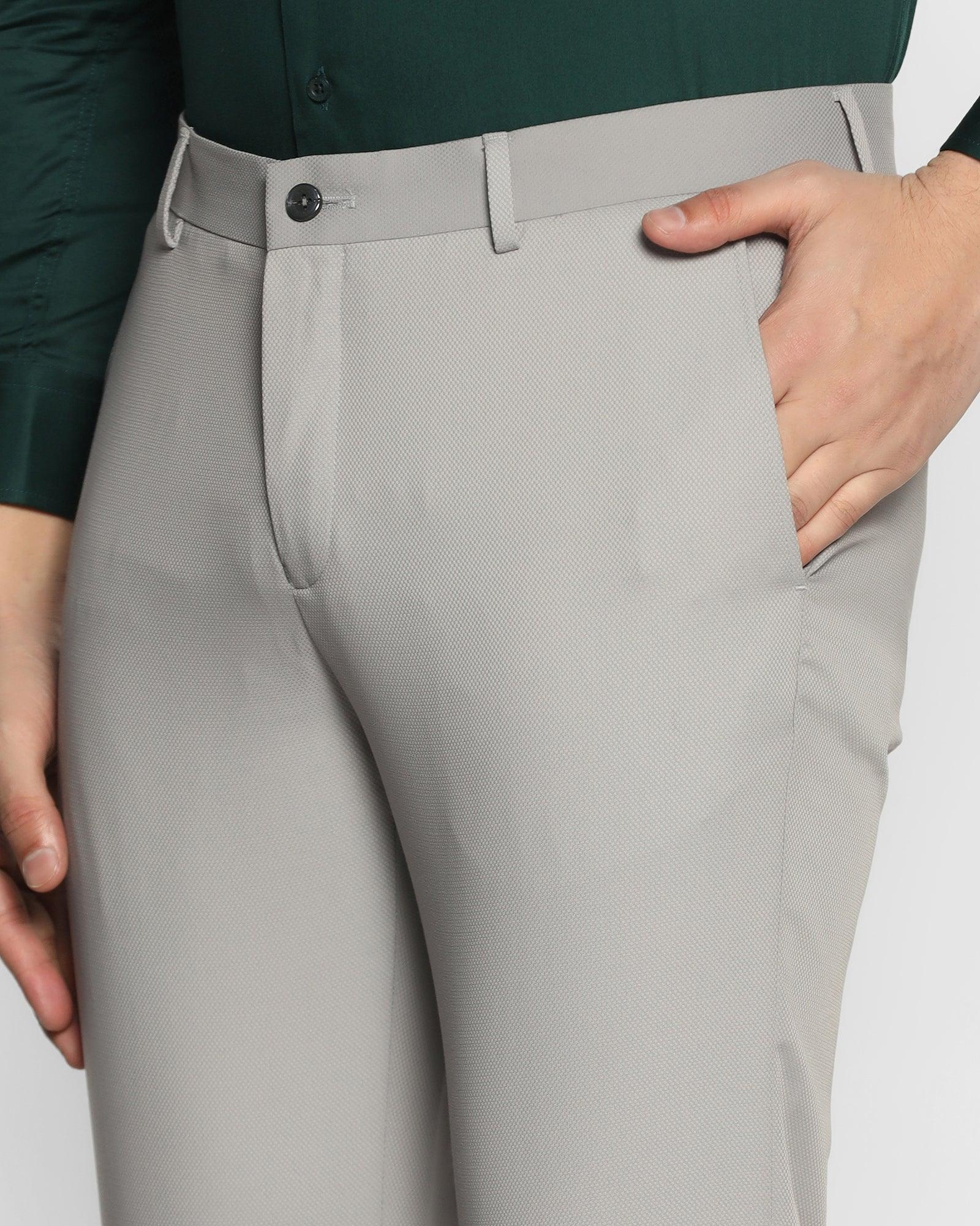 Slim Comfort B-95 Formal Grey Textured Trouser - Mandy