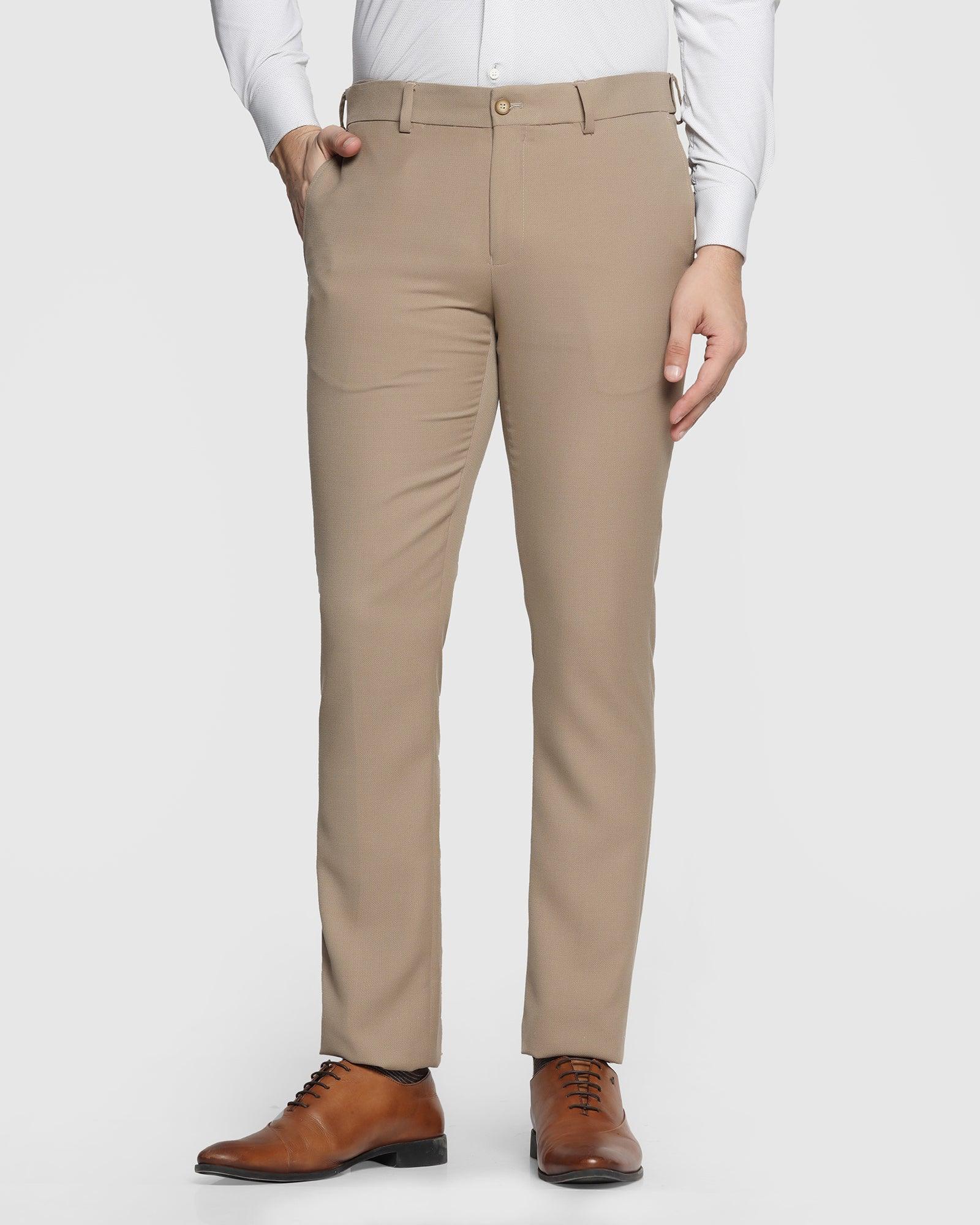 Slim Fit B-91 Formal Khaki Textured Trouser - Miron