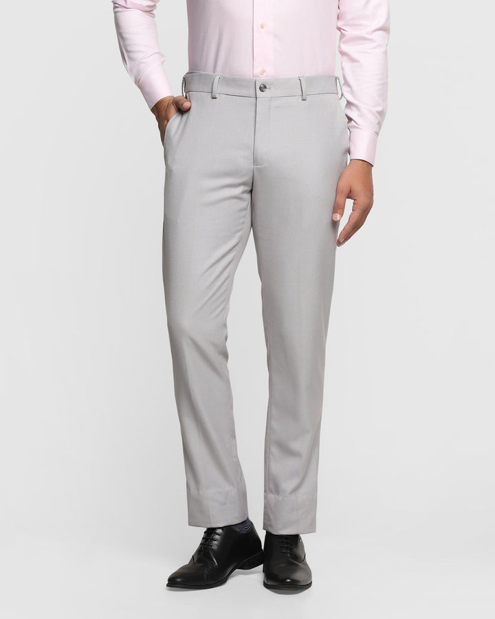 Slim Comfort B-95 Formal Light Grey Textured Trouser - Cairo