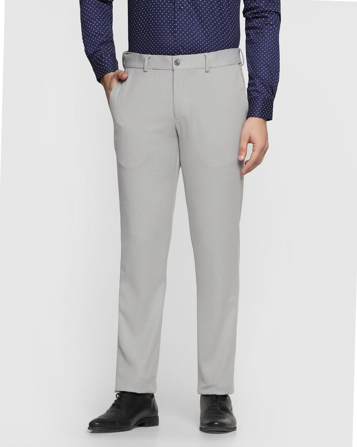 Slim Comfort B-95 Formal Grey Textured Trouser - Mario