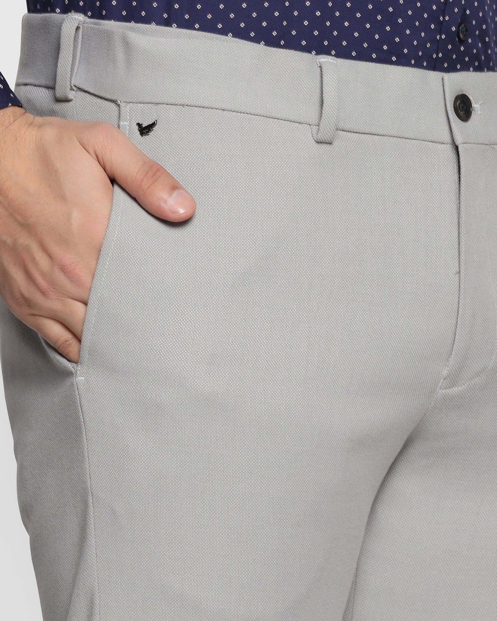 Slim Comfort B-95 Formal Grey Textured Trouser - Mario