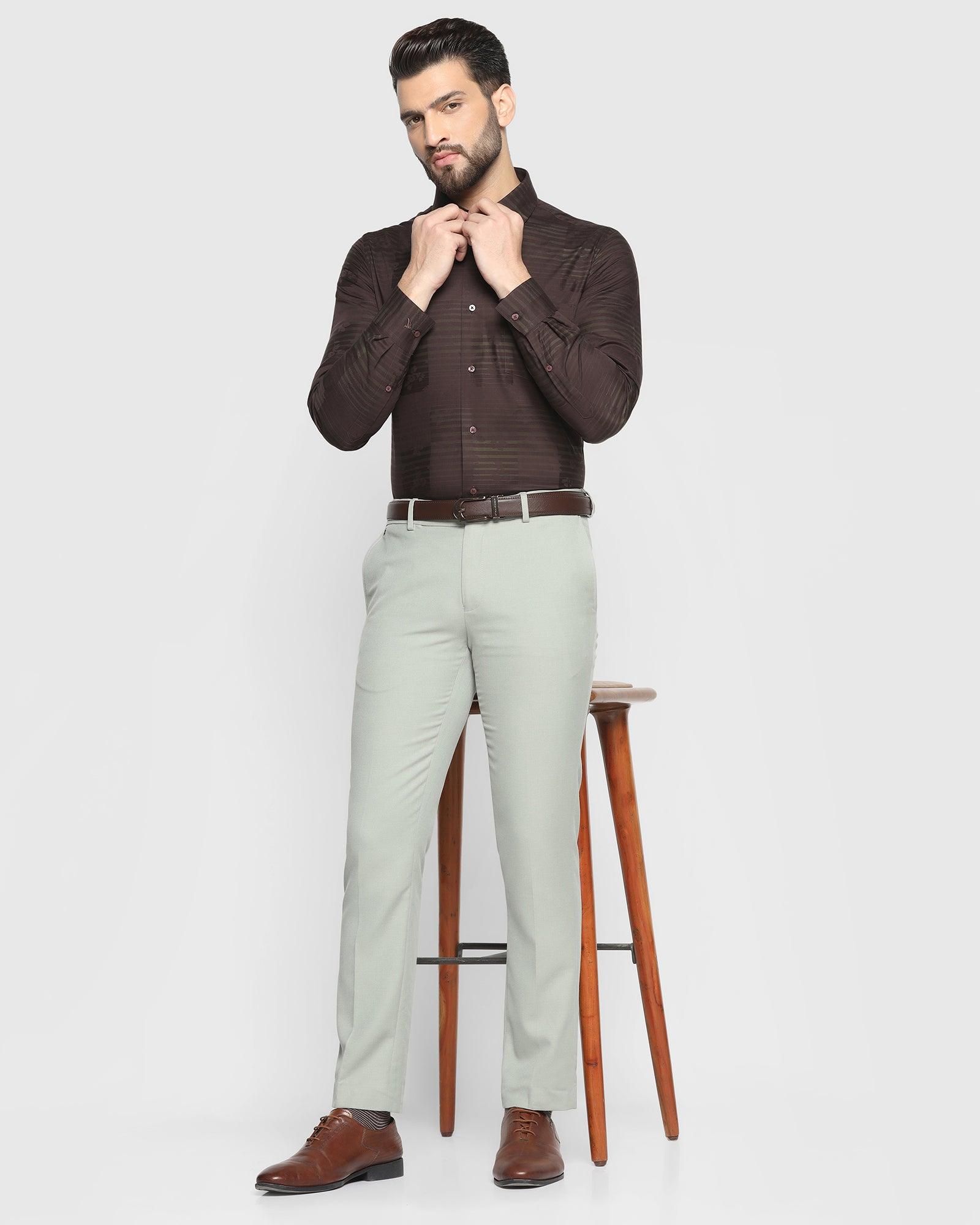 Slim Fit B-91 Formal Mint Textured Trouser - Miron
