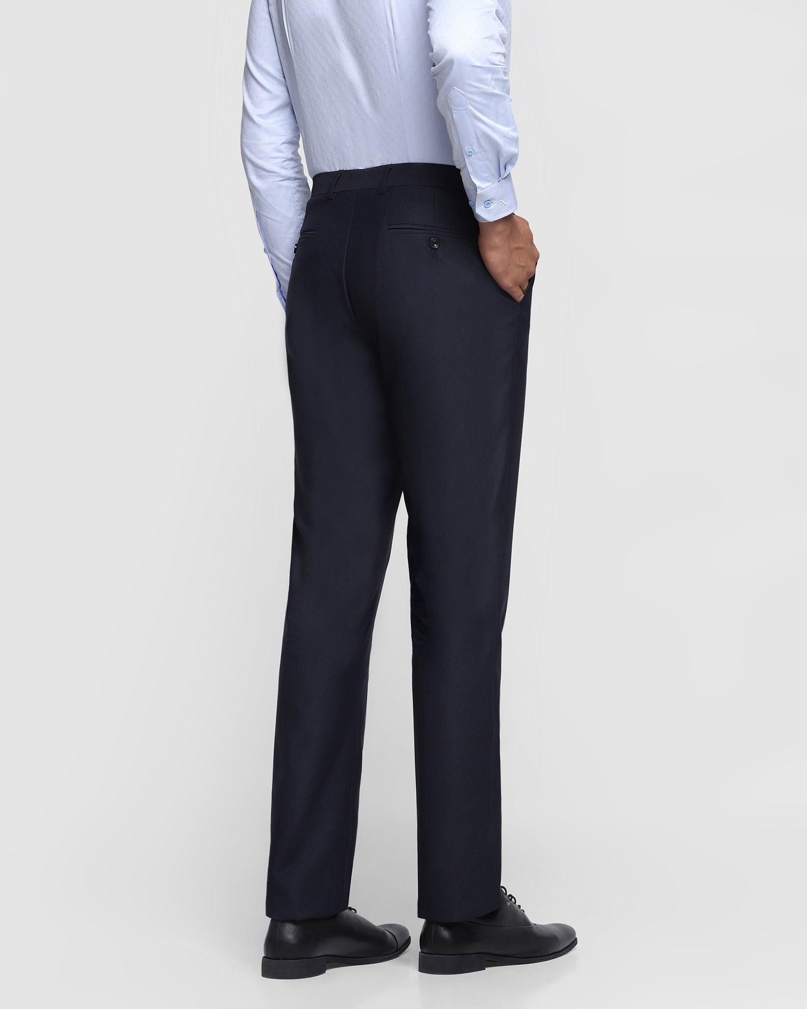 Buy FITHUB Women's Cotton Blend Solid Formal Trousers Color(Navy Blue) at  Amazon.in
