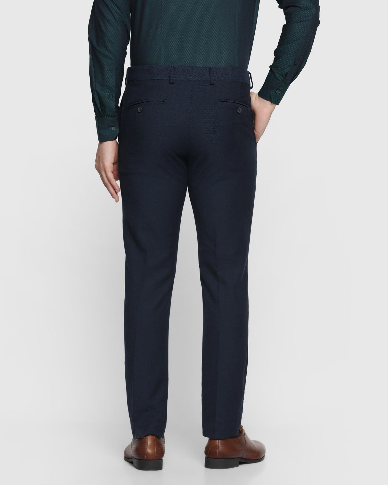 Buy ELANHOOD Men's Slim Fit Formal Trousers/Pant Blue at Amazon.in
