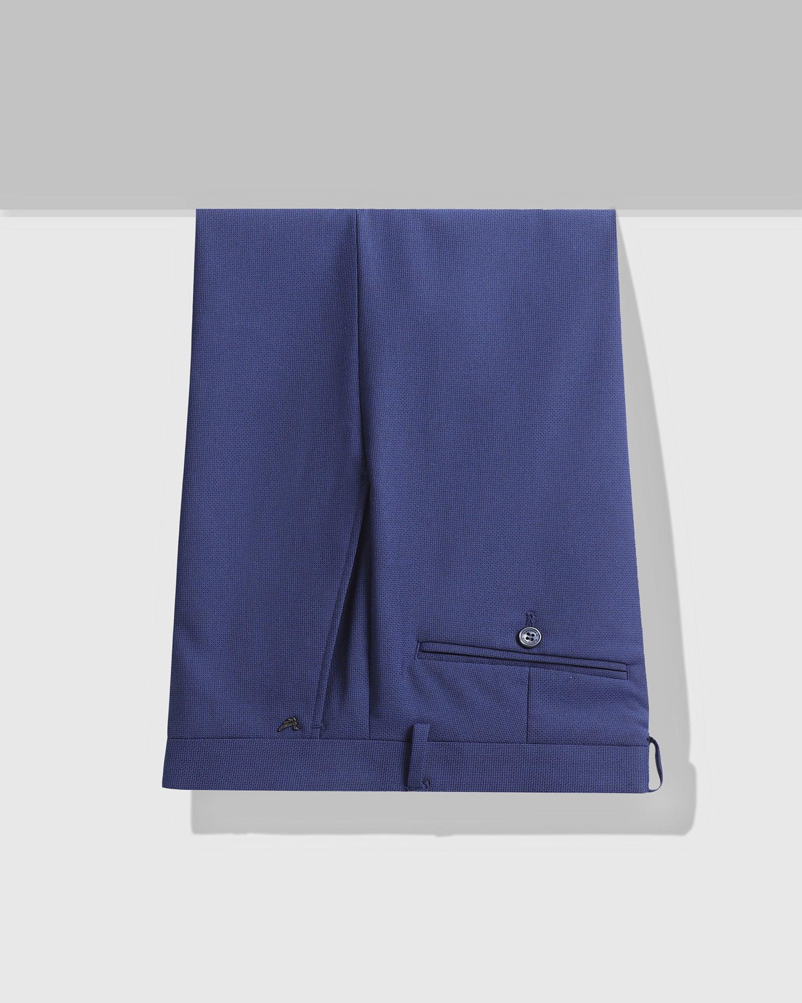 Slim Fit B-91 Formal Navy Textured Trouser - Notty