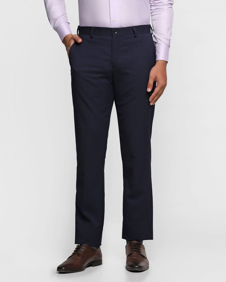 Slim Comfort B-95 Formal Navy Textured Trouser - Malta