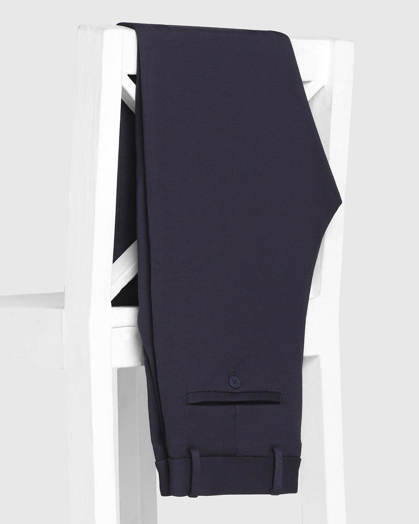 Super Slim Phoenix Formal Navy Textured Trouser - Mace