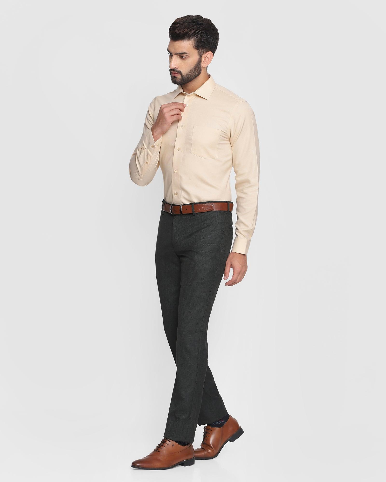 textured formal trousers in olive b 95 cairo blackberrys clothing 3