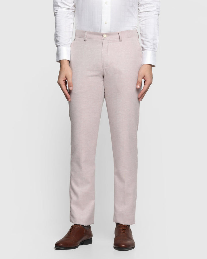 Linen Slim Comfort B-95 Formal Pink Textured Trouser - Molly