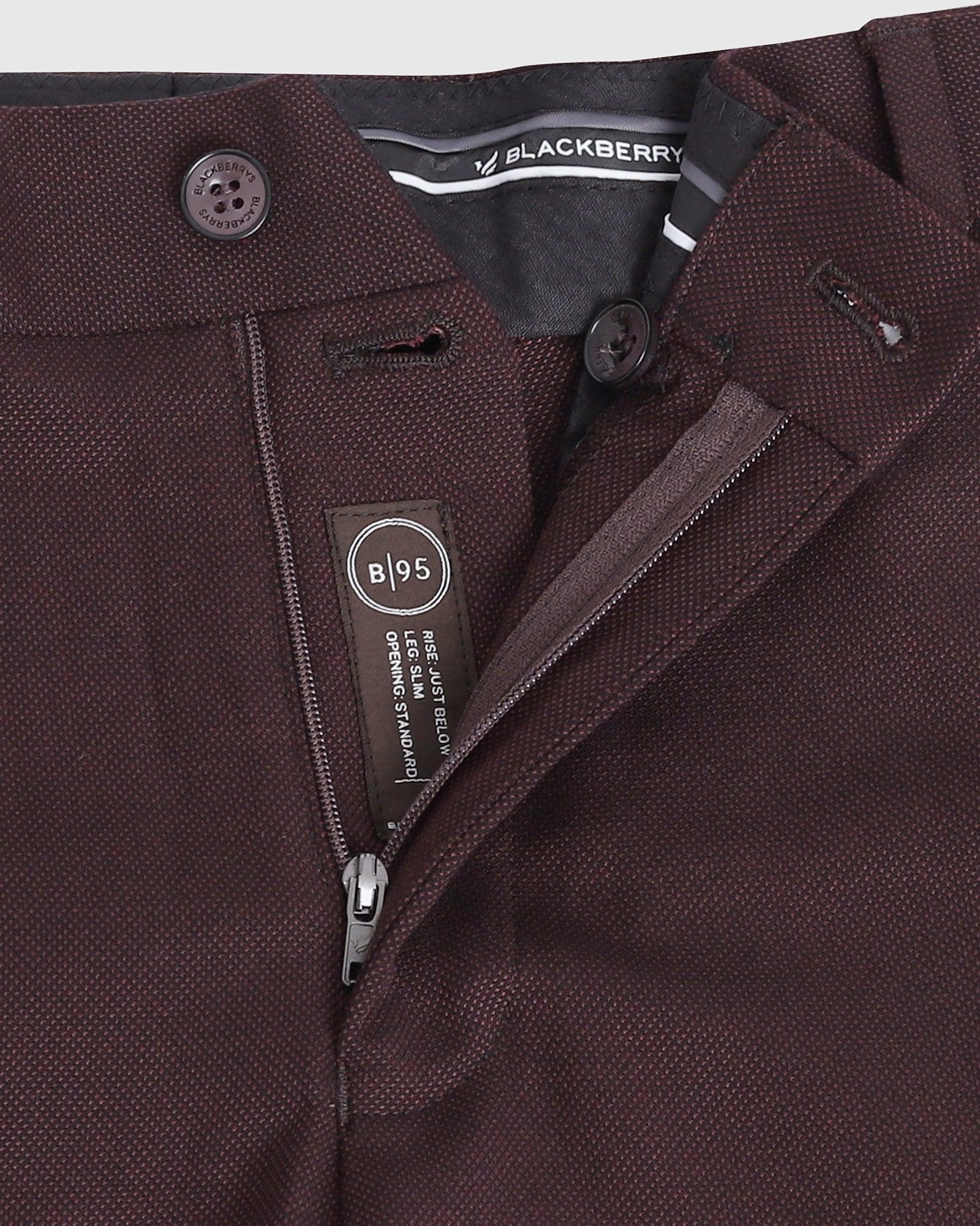 textured formal trousers in wine b 95 mario blackberrys clothing 6