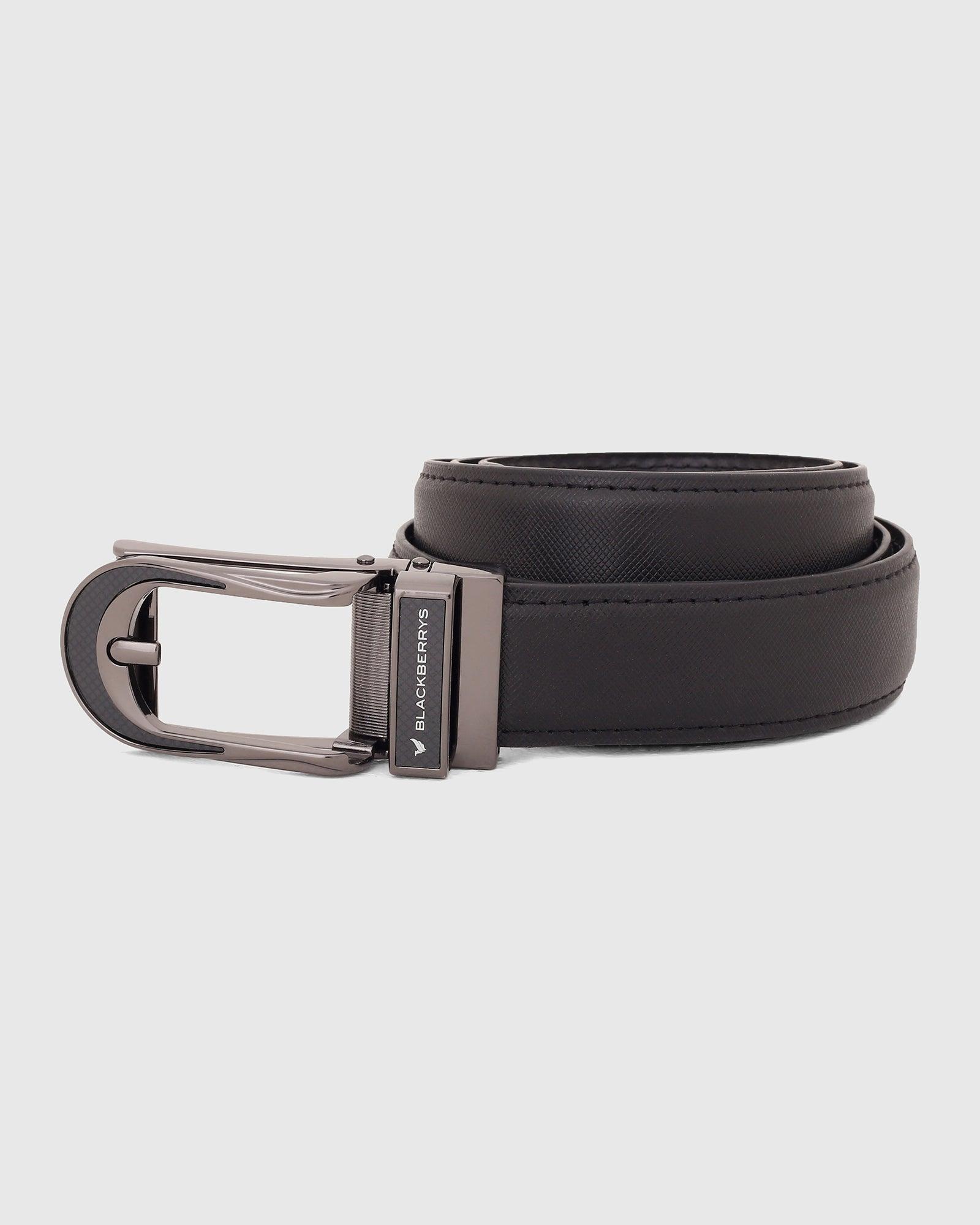 Must Haves Leather Black Textured Belt - New Galenia