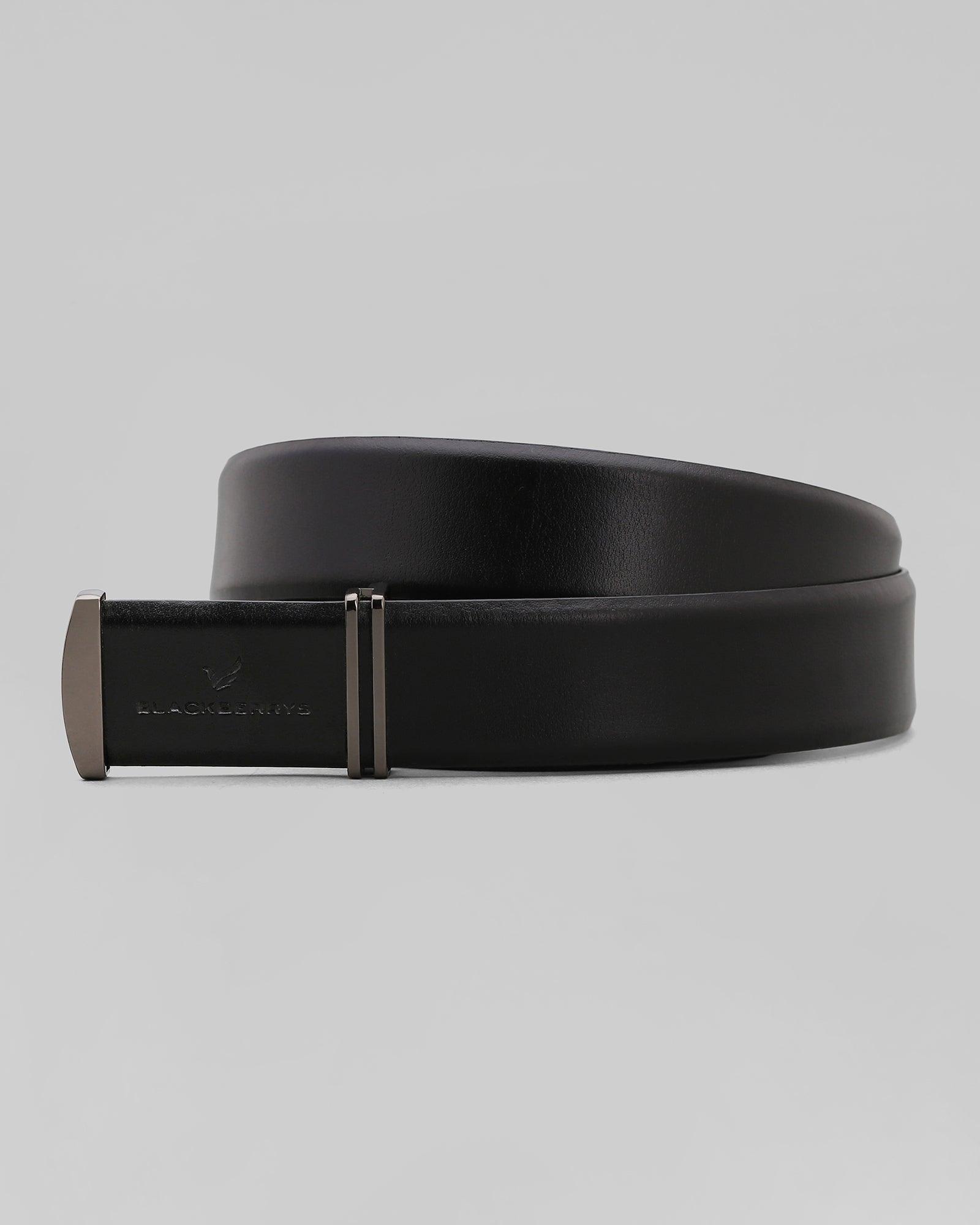 Leather Black Textured Belt - Philip