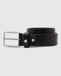 Textured Leather Belt In Black (Qampel) - Blackberrys