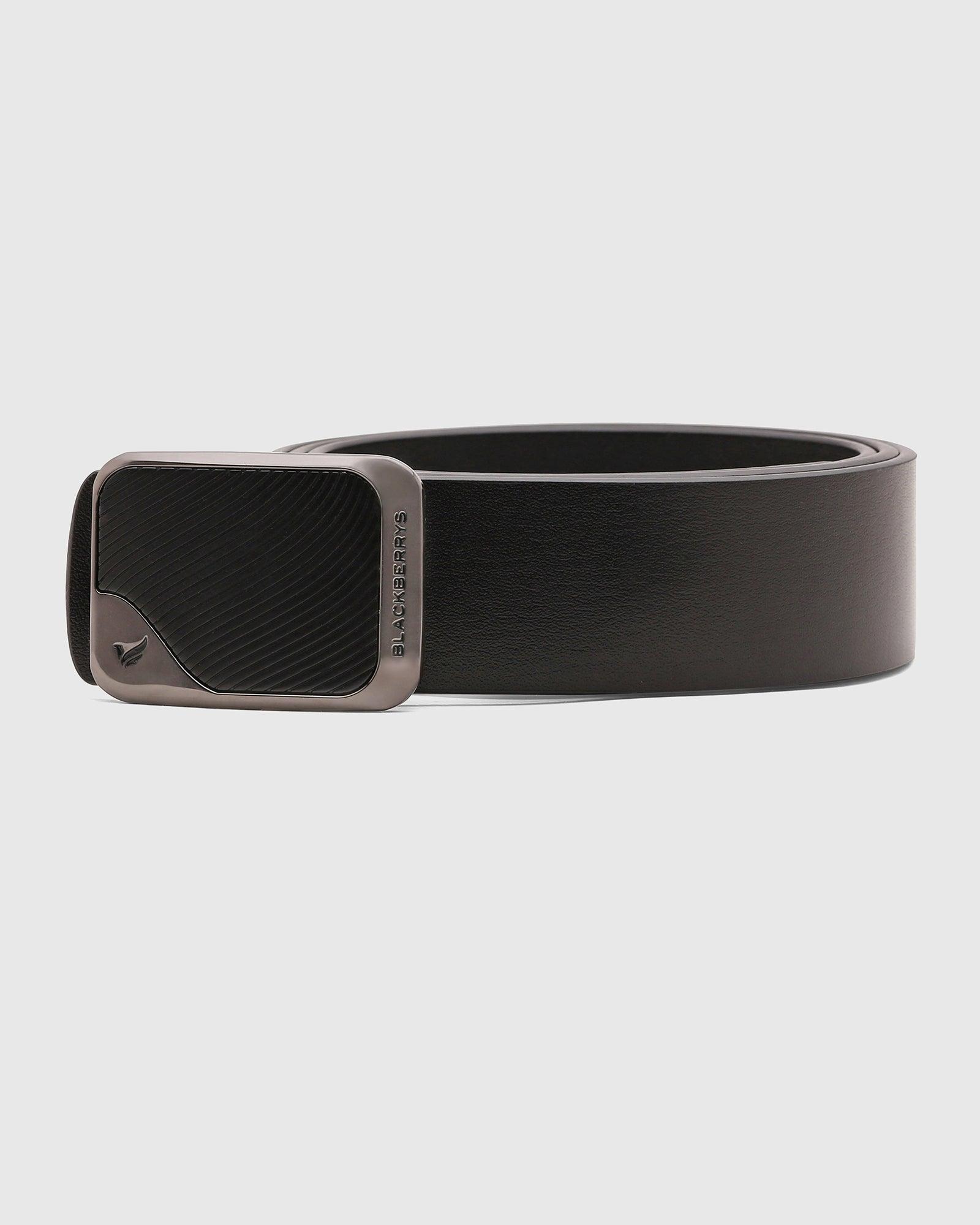 Leather Black Textured Belt - Stew