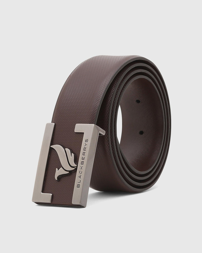 Must Haves Leather Brown Textured Belt - New Grabirde