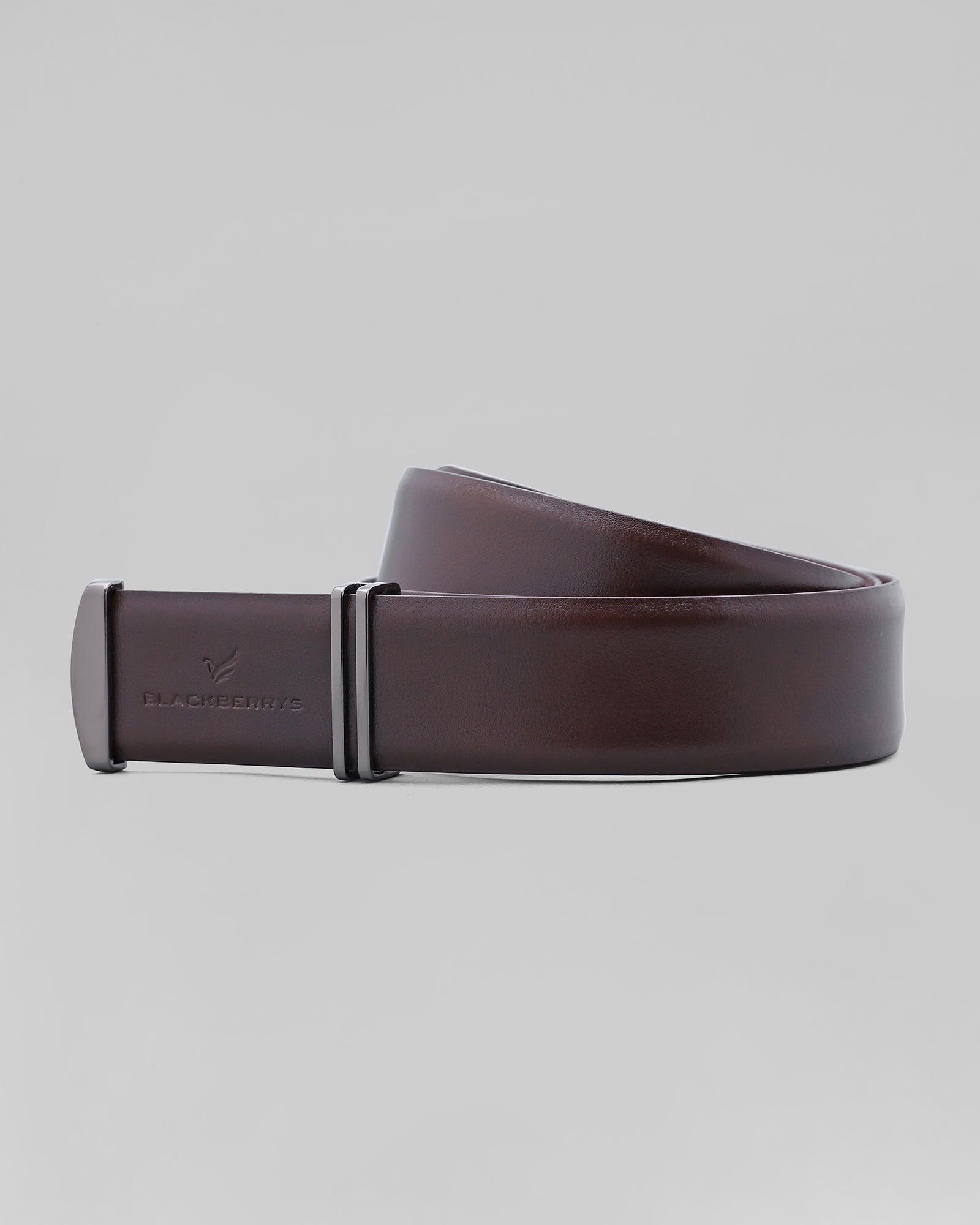 Leather Brown Textured Belt - Philip