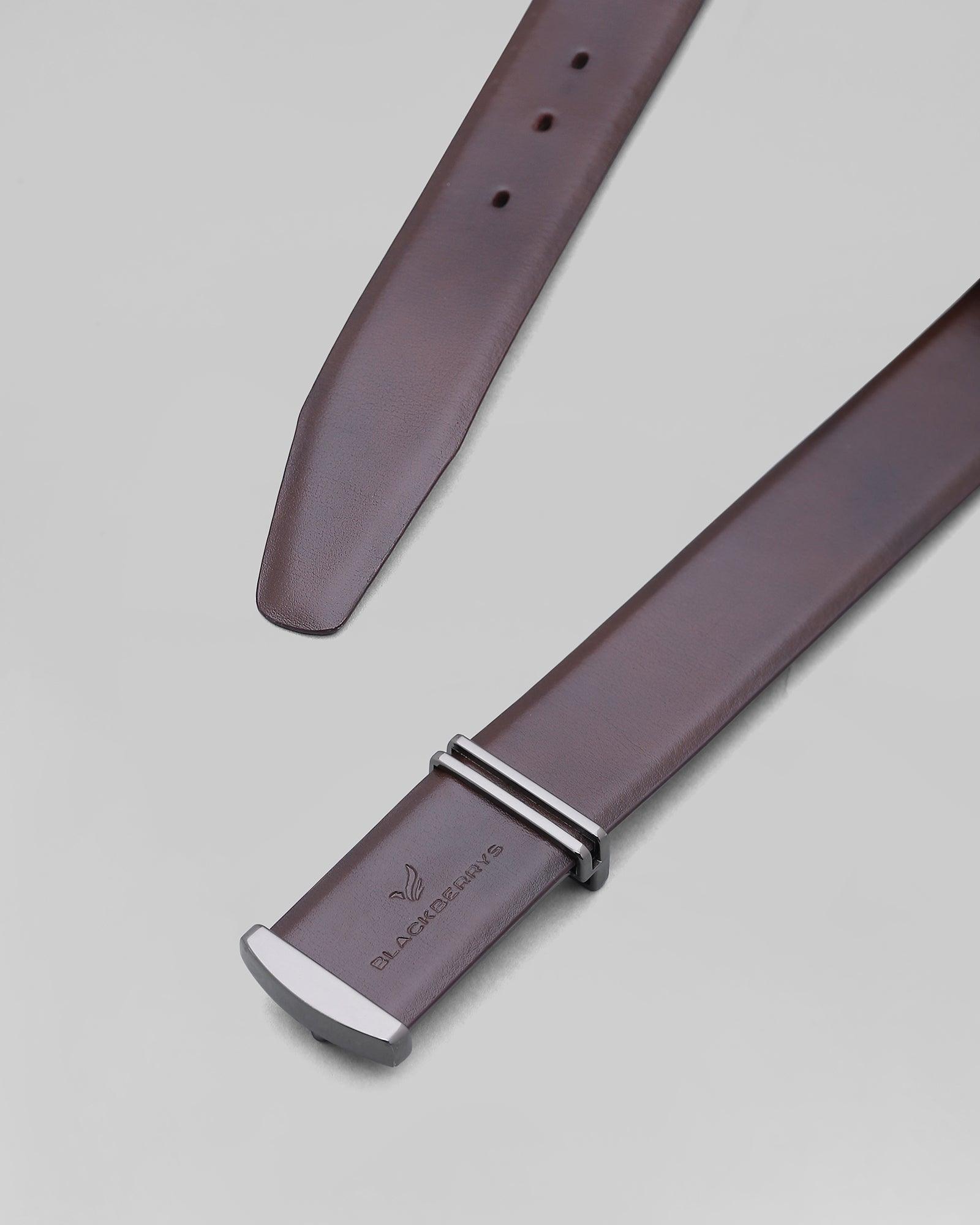 Leather Brown Textured Belt - Philip