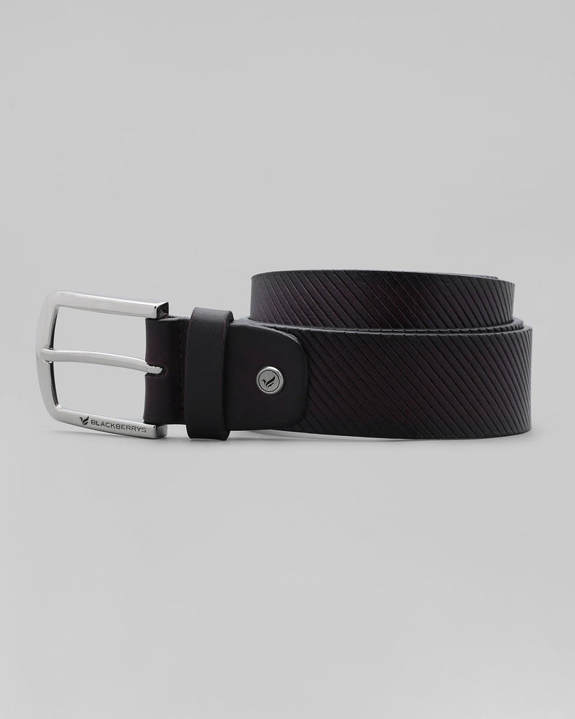 Leather Dark Brown Textured Belt - Polar