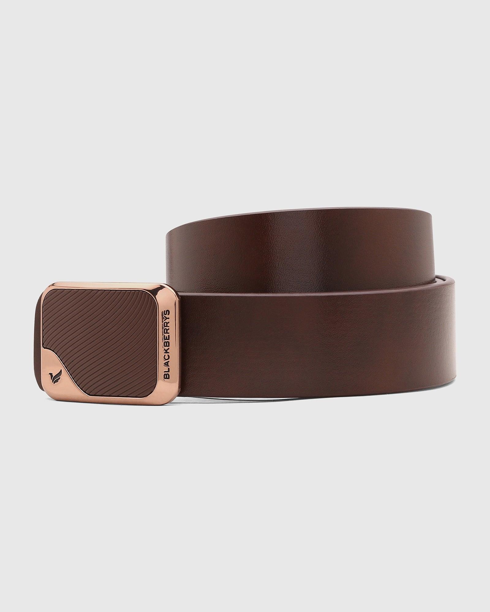 Textured Leather Belt In Brown (Stew) - Blackberrys