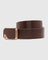 Leather Brown Textured Belt - Stew