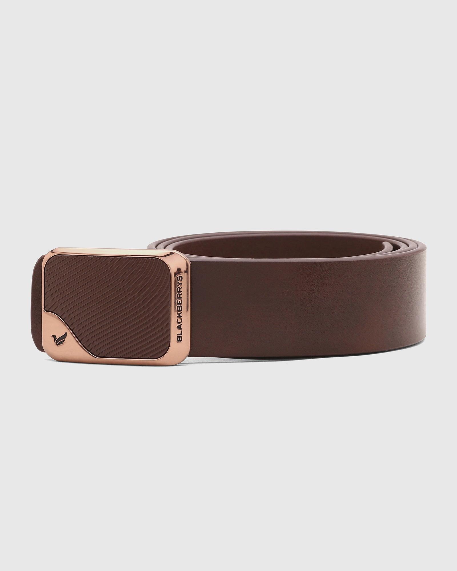 Textured Leather Belt In Brown (Stew) - Blackberrys