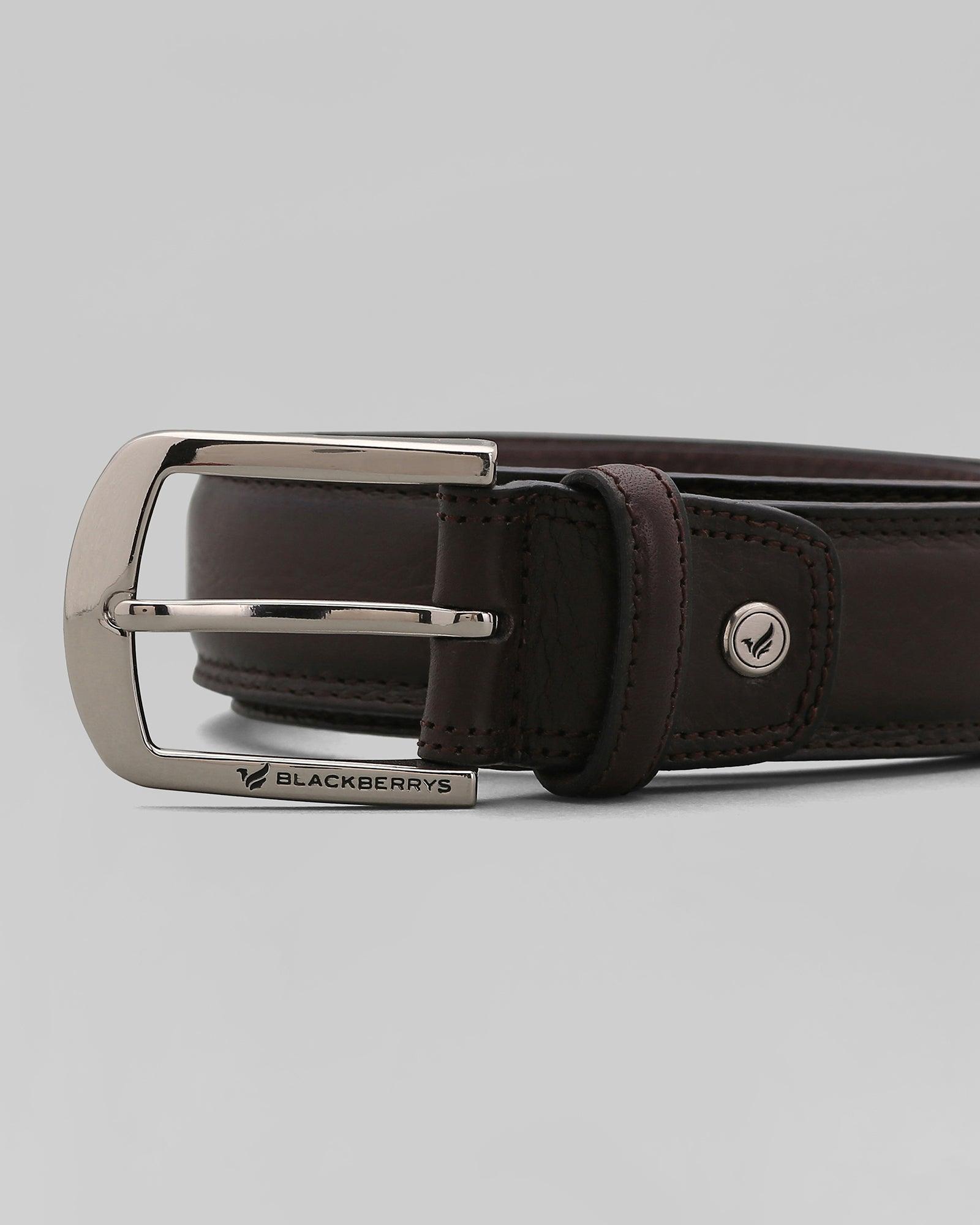 Leather Chocolate Brown Textured Belt - Porter
