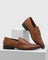 Leather Tan Textured Slip On Shoes - Qatar