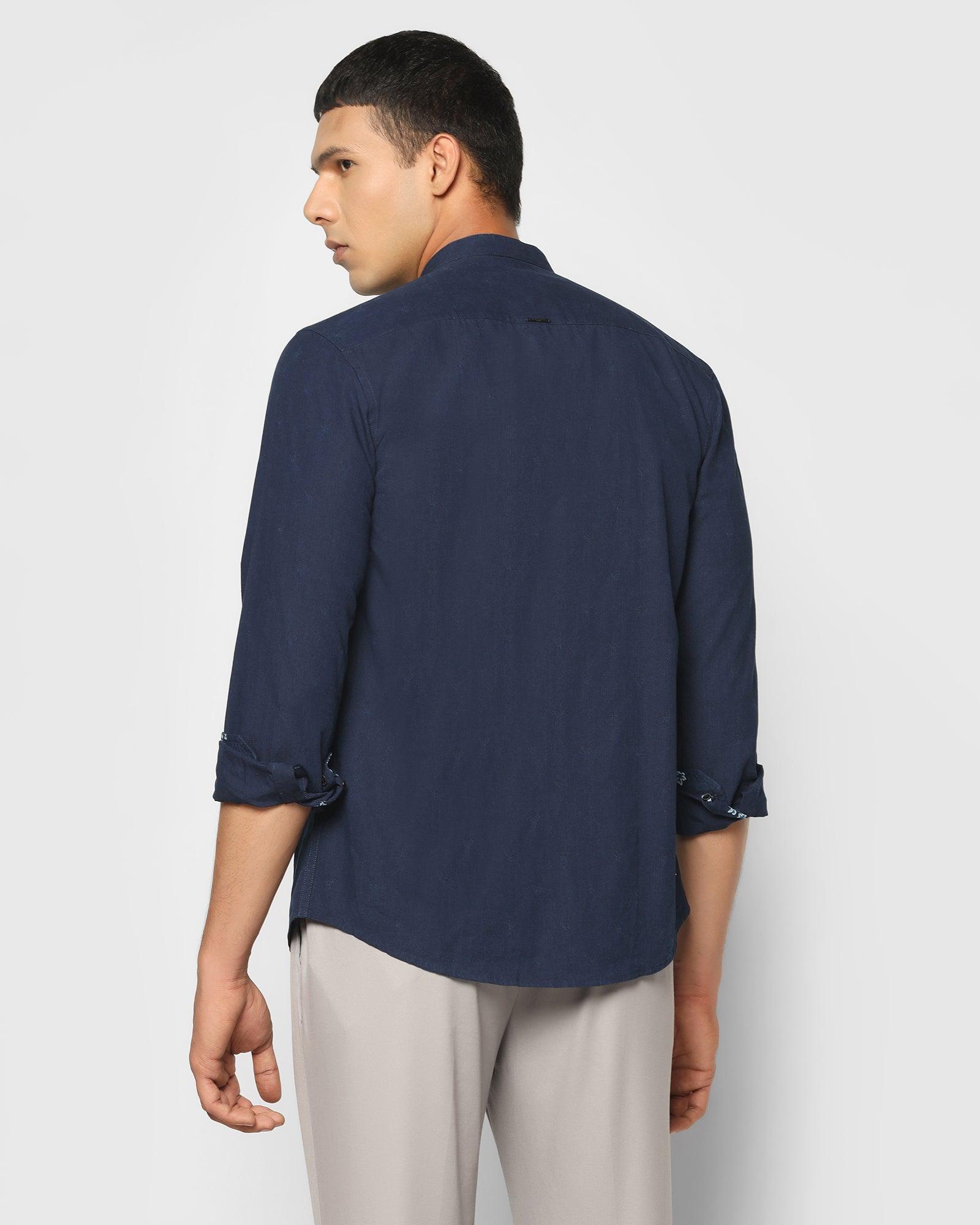Casual Indigo Textured Shirt - Pace
