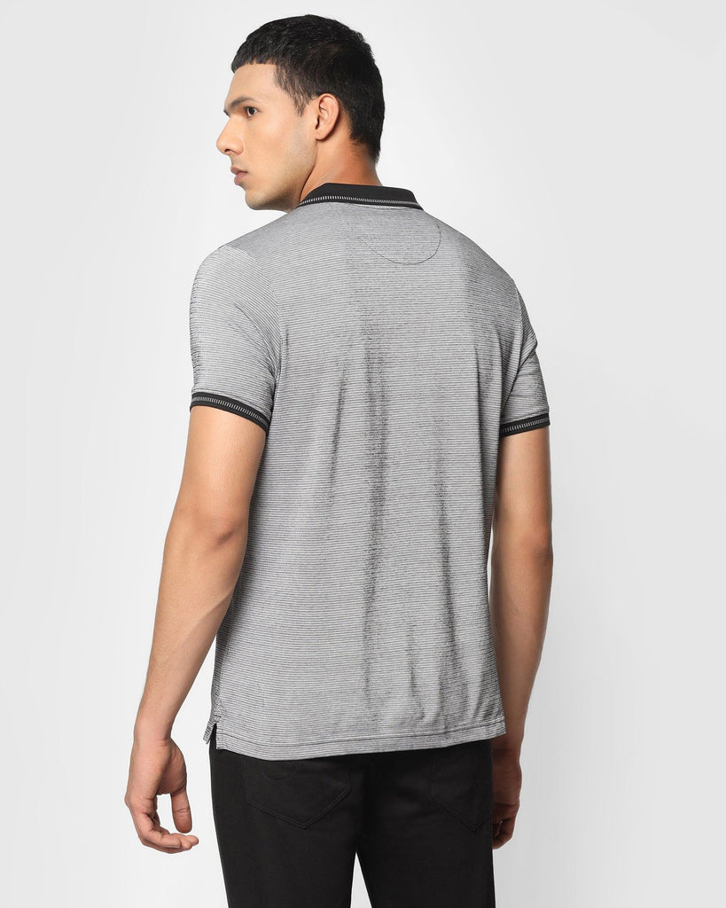 Polo Black Textured T-Shirt - Heka