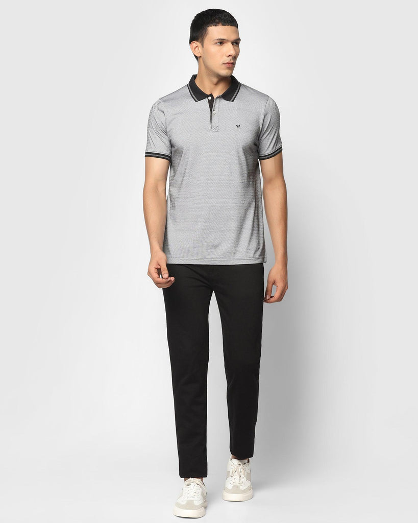 Polo Black Textured T-Shirt - Heka