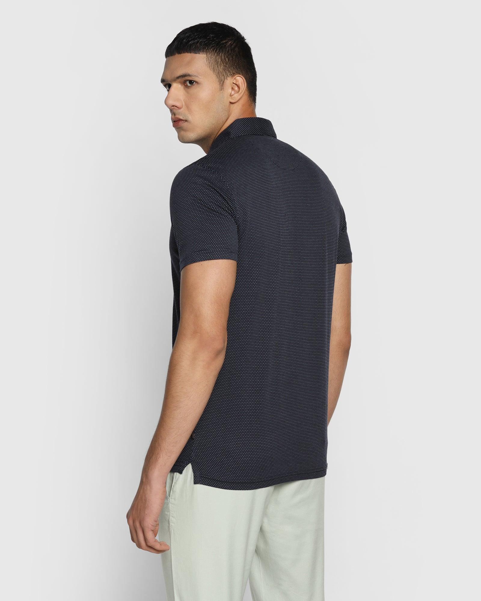 Polo Navy Textured T Shirt - Alpha
