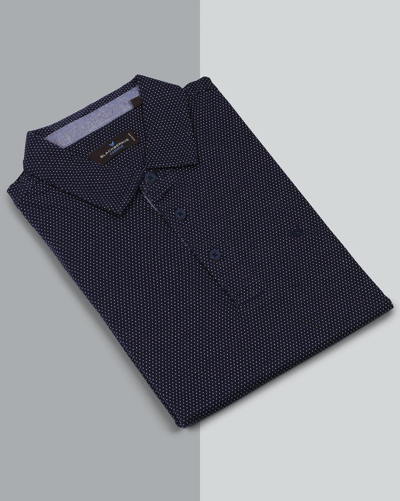 Polo Navy Textured T-Shirt - Alpha