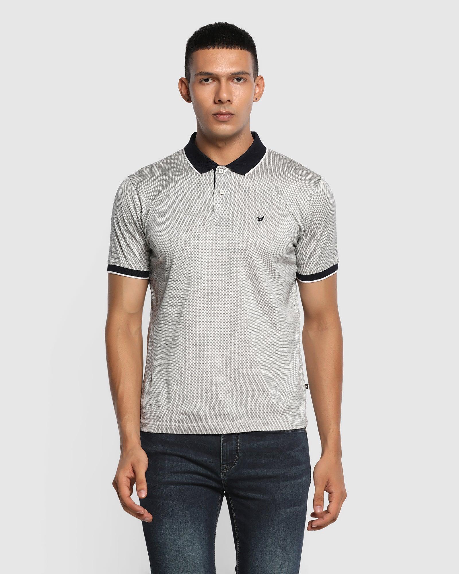 Polo Navy Textured T-Shirt - Connor