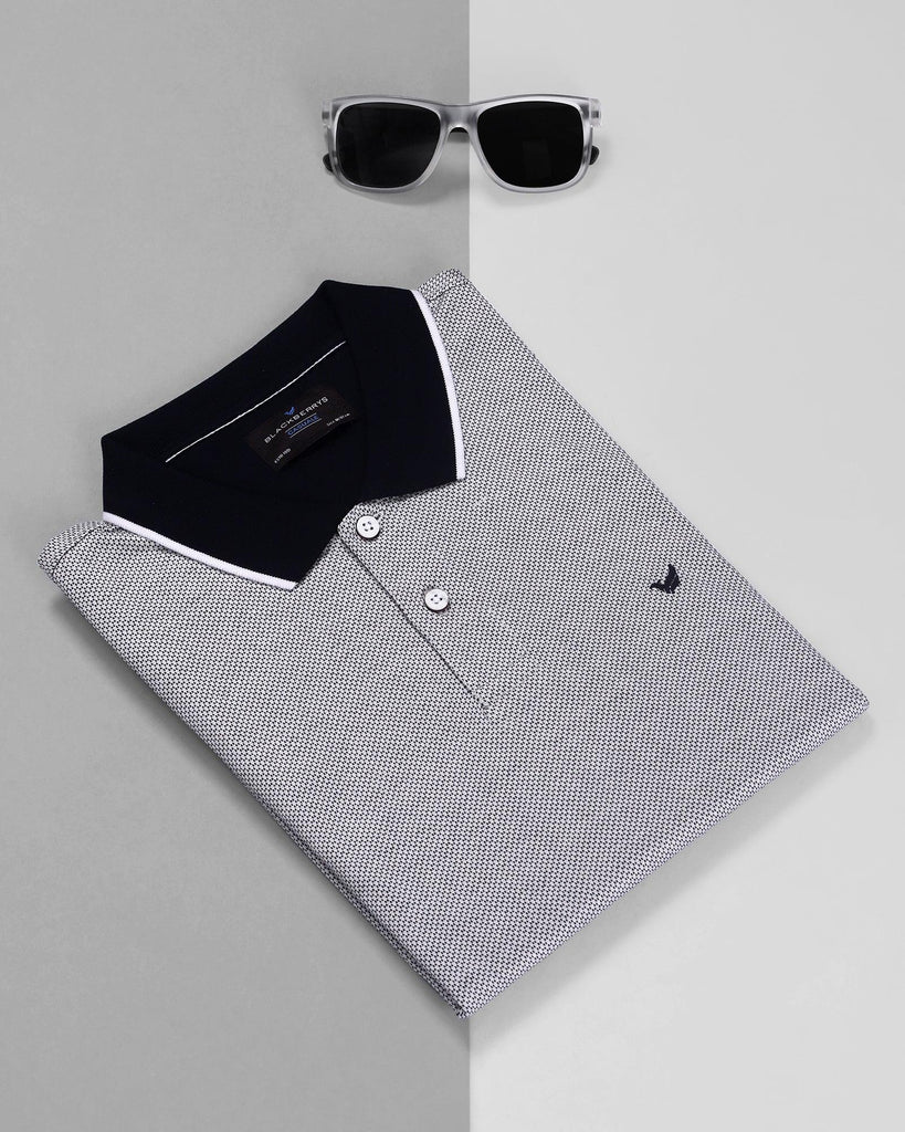 Polo Navy Textured T-Shirt - Connor