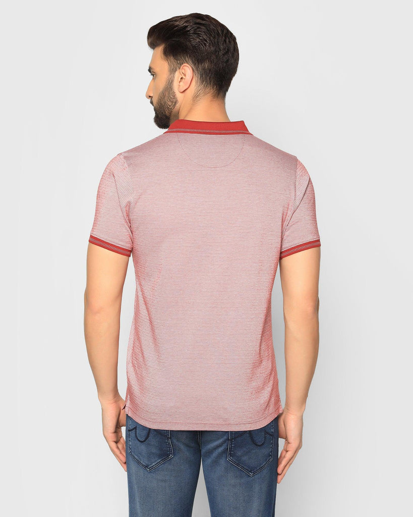 Polo Red Textured T-Shirt - Heka