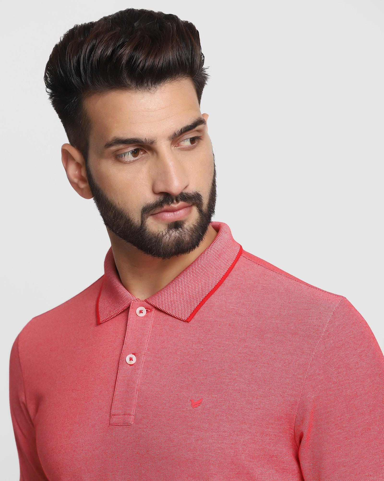 Polo Red Textured T Shirt - Penny
