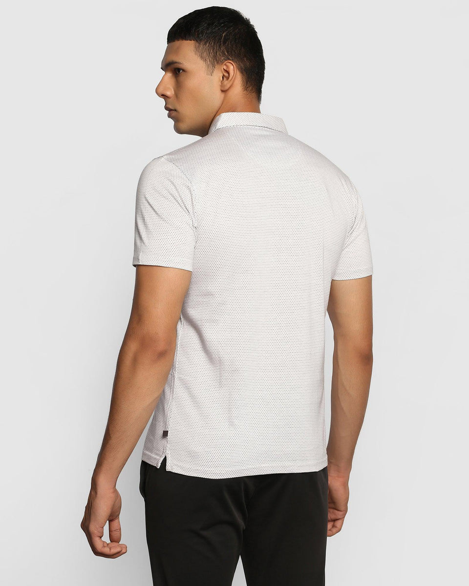 Polo White Textured T-Shirt - Alpha