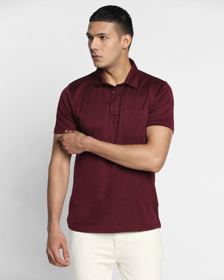 Polo Wine Textured T-Shirt - Venus