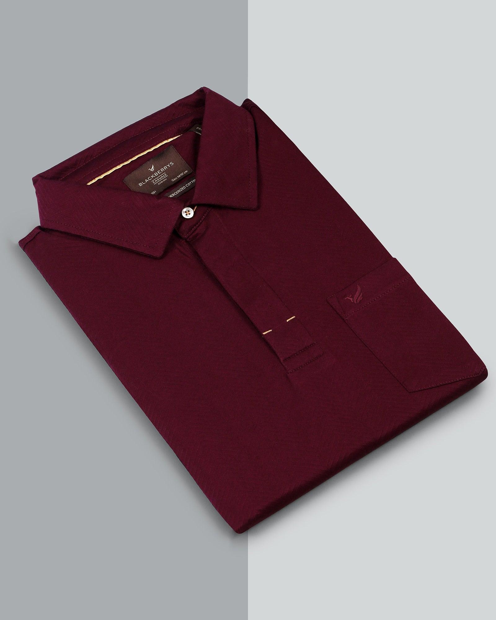 Polo Wine Textured T Shirt - Venus