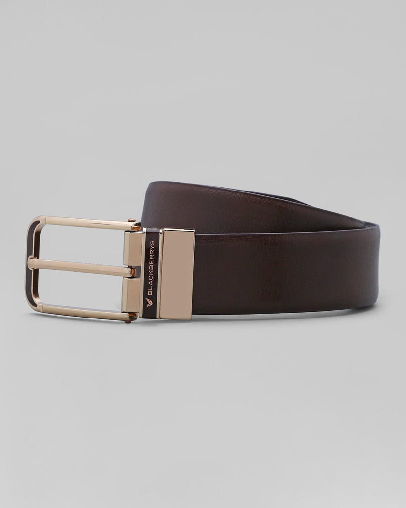 Leather Reversible Dark Brown Textured Belt - Papal