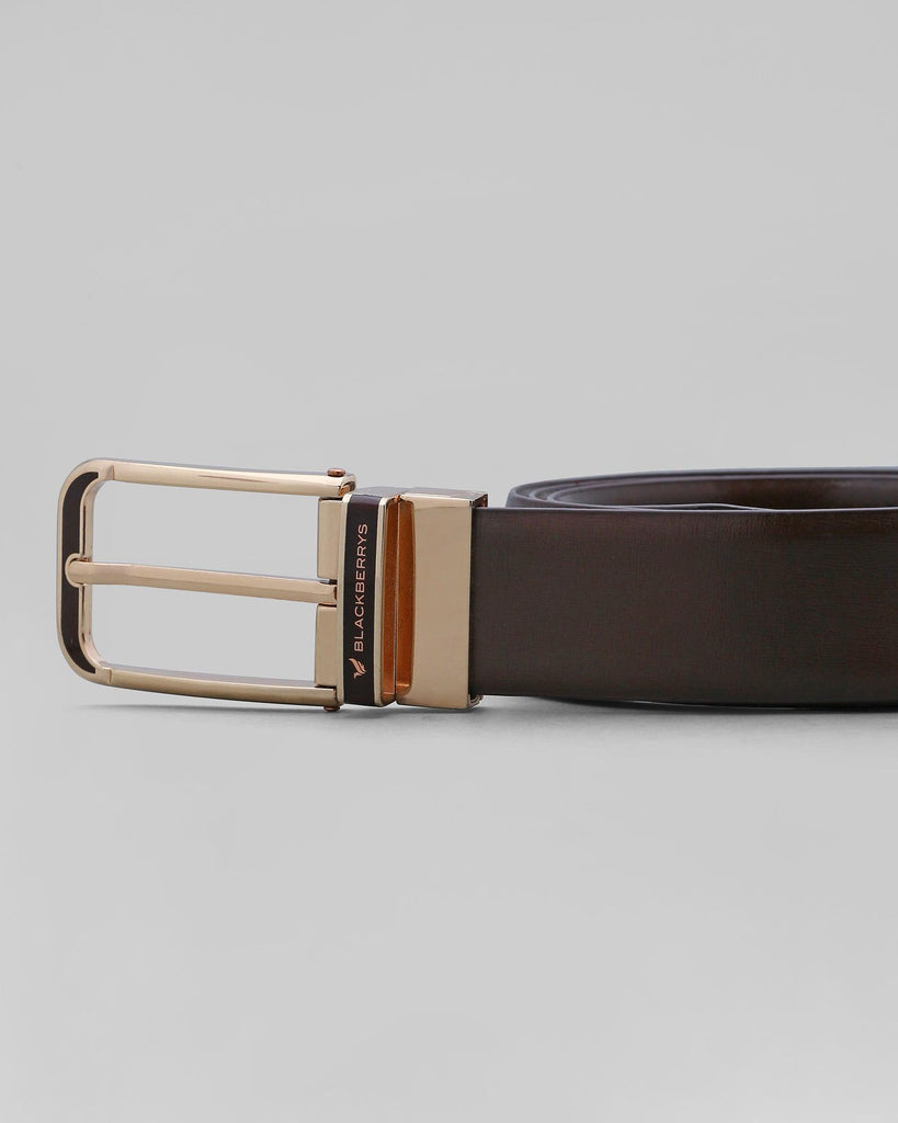 Leather Reversible Dark Brown Textured Belt - Papal