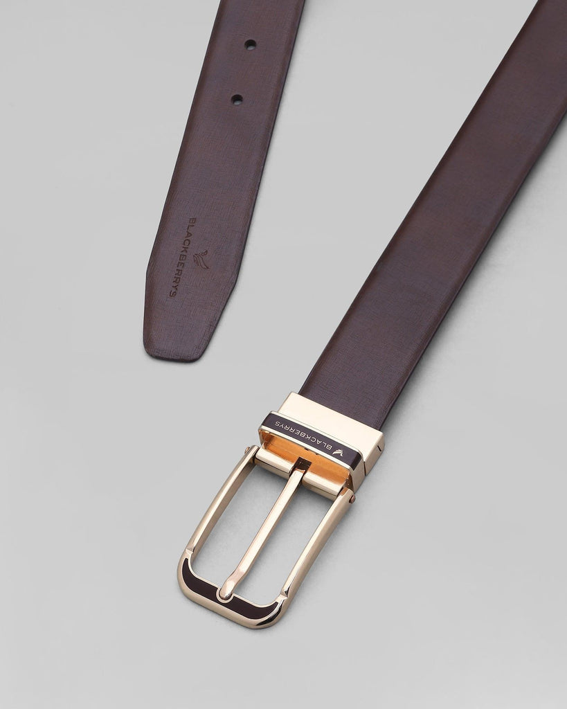 Leather Reversible Dark Brown Textured Belt - Papal