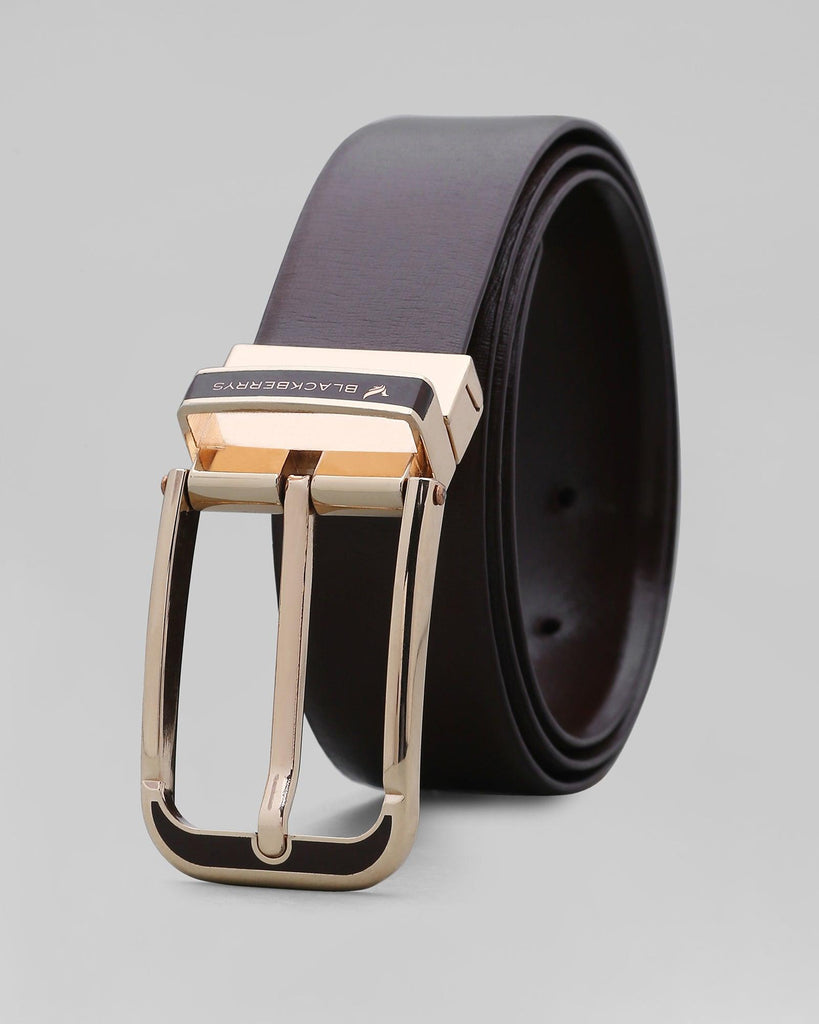 Leather Reversible Dark Brown Textured Belt - Papal